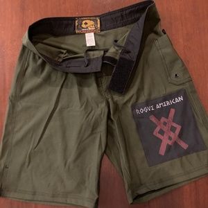 Rogue American Apparel Olive/Black/Red Gym/Martial Arts Shorts Size 32 Waist